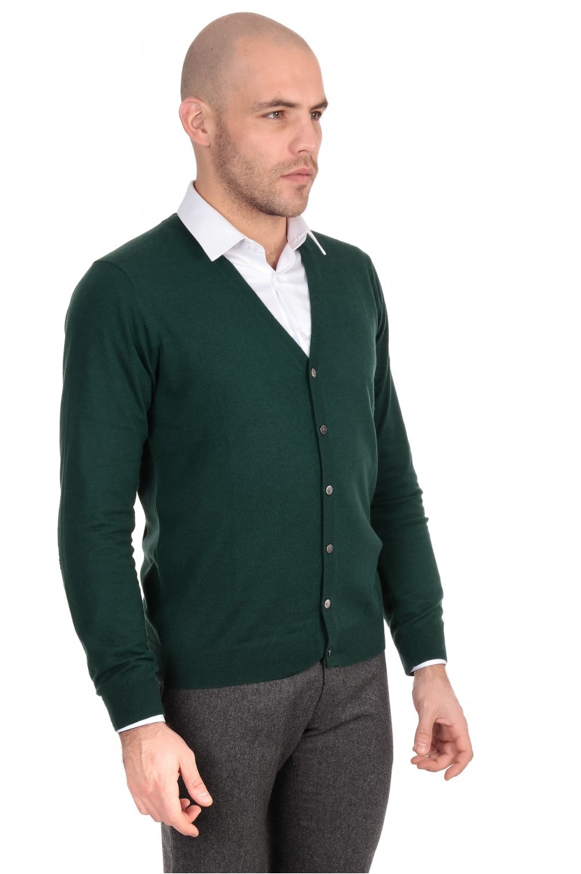 Gilet Boutons Vert Coudiere