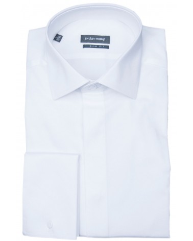 Chemise Blanche Gorge Cachée Poignets Mousquetaires