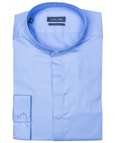 Chemise Col Mao Bleue