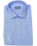 Chemise Bleue Rayée Points Marines
