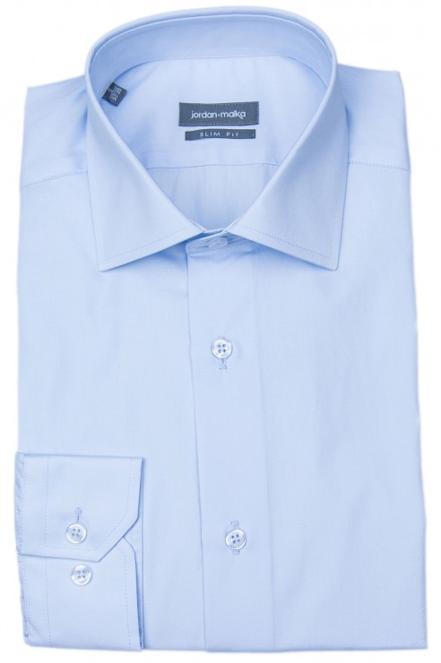 Chemise Bleue Royal Col Italien