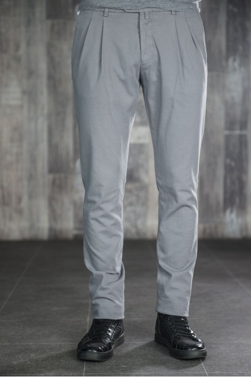 Pantalon Chino Gris à Pinces