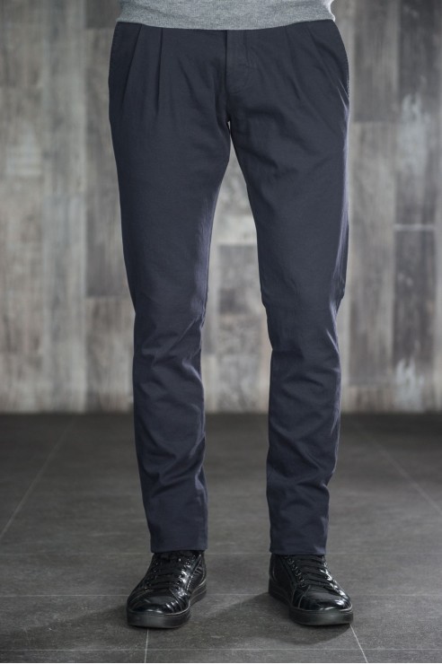 Pantalon Chino Noir à Pinces