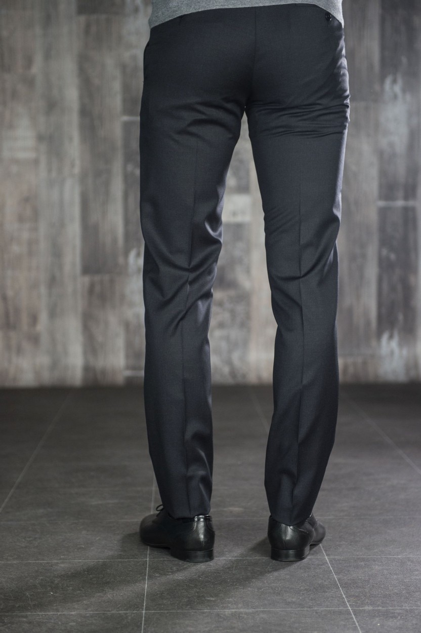 Pantalon Costume Homme John Alexander En Laine Anthracite - Taille 36 X 30 - Très Bon état (flat Front)