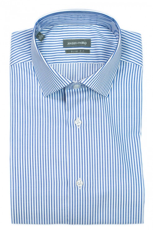 Chemise Blanche Rayée Marine