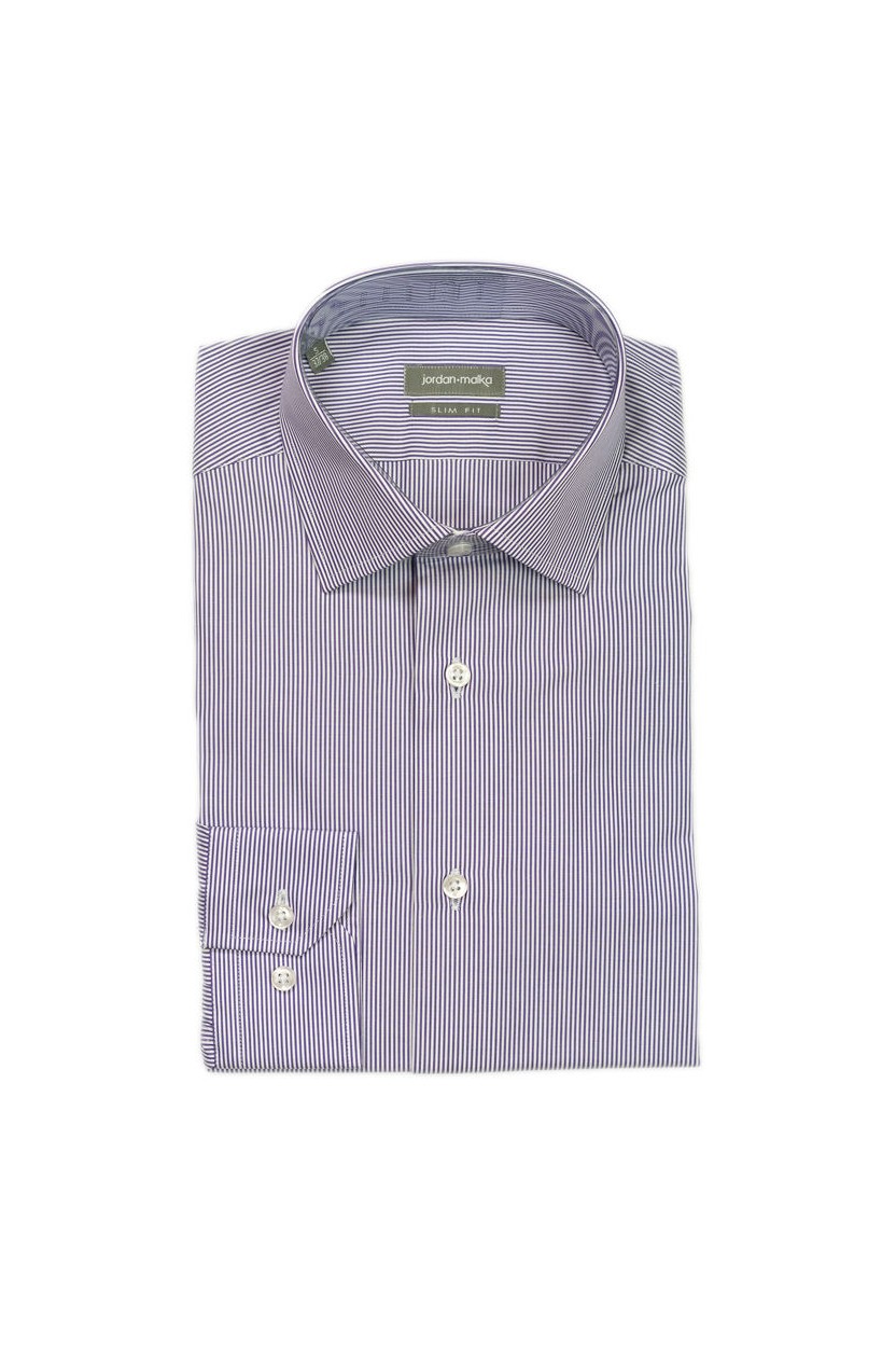 Chemise fines rayures violettes