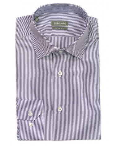 Chemise fines rayures violettes