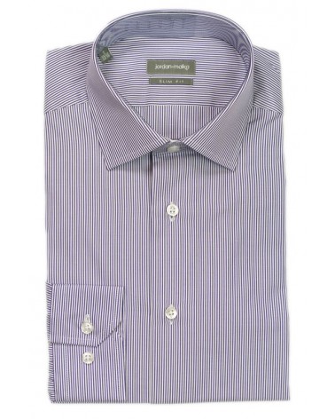 Chemise fines rayures violettes