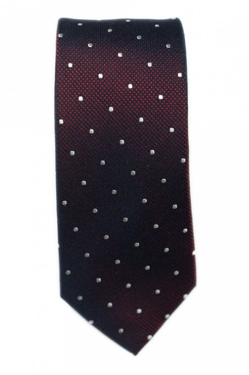 Cravate Bordeaux Pois Blanc