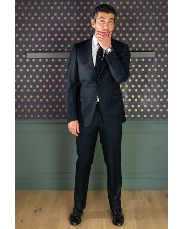 Costume Noir/Bleu Piqué