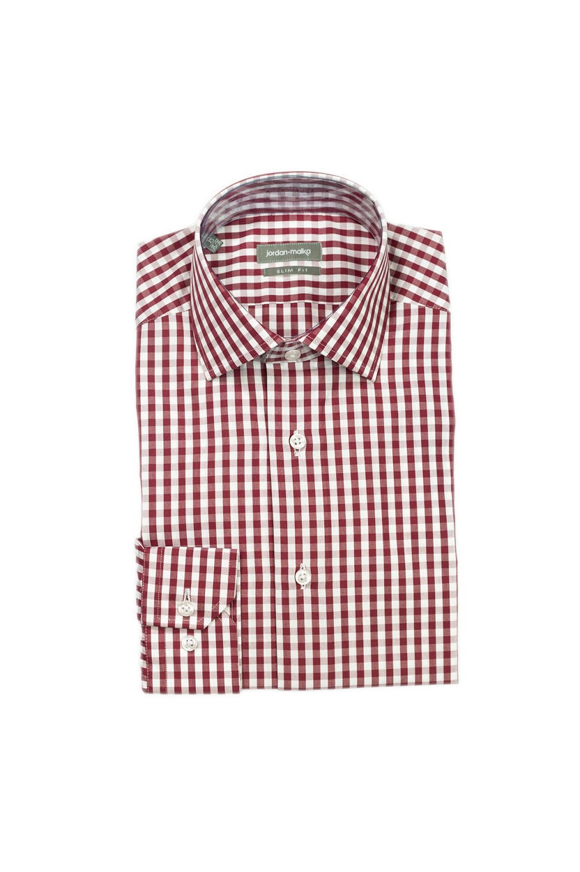 Chemise Gros Vichy Bordeaux