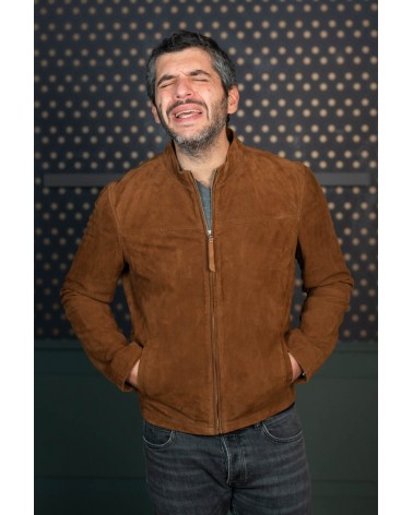 Blouson en Peau Camel