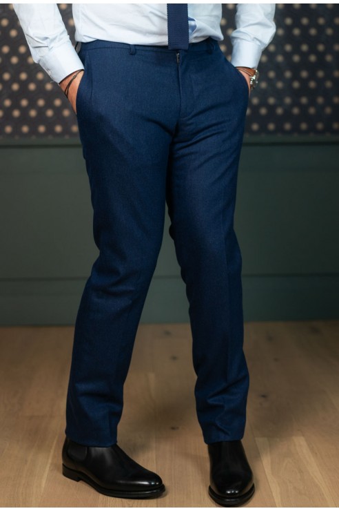 Pantalon en flanelle bleu