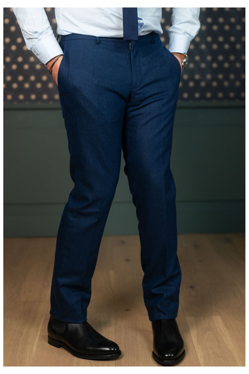 Pantalon en flanelle bleu