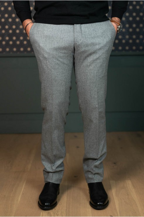 Pantalon en flanelle gris clair