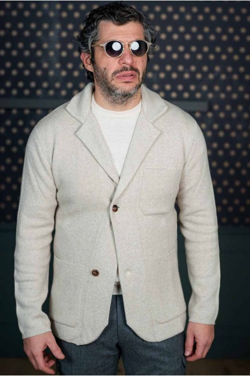 Veste En Maille Beige Clair