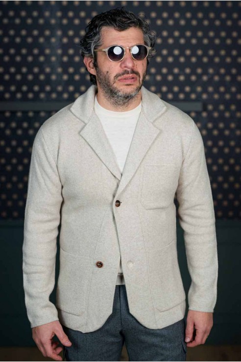Veste En Maille Beige Clair