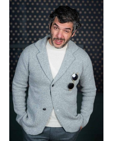 Veste En Maille Gris Clair