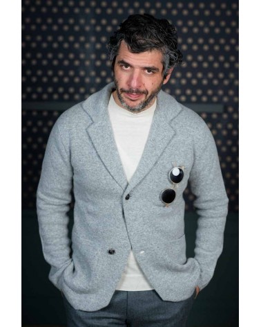 Veste En Maille Gris Clair